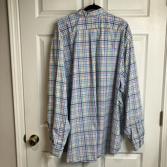Polo Ralph Lauren Check Long Sleeve Button Down Shirt White Blue Size 4XB - Picture 2 of 6